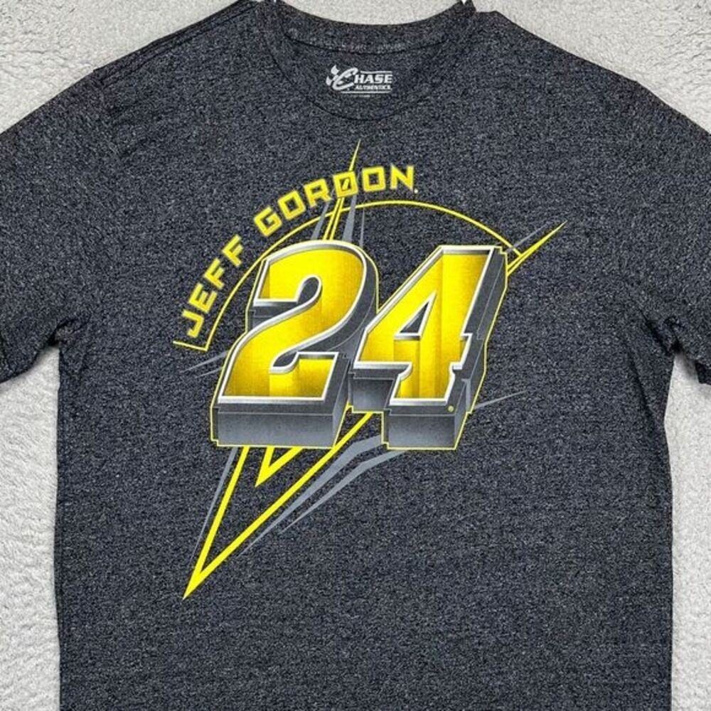 Jeff Gordon T-Shirt Mens XL Gray NASCAR Racing Chase Authentics EUC
